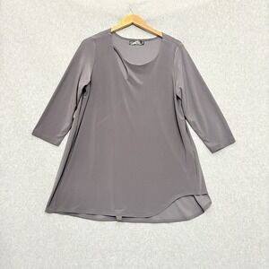 Sympli Canada Womens Tunic Top Size 14 Gray Casual Minimalist Travel‎ Lounge
